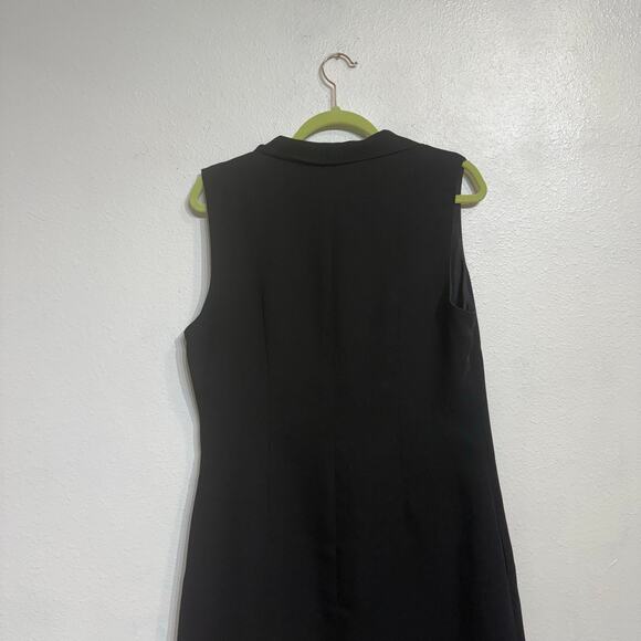 Neiman Marcus Black Sleeveless Midi Dress Sz 10 - Picture 8 of 12